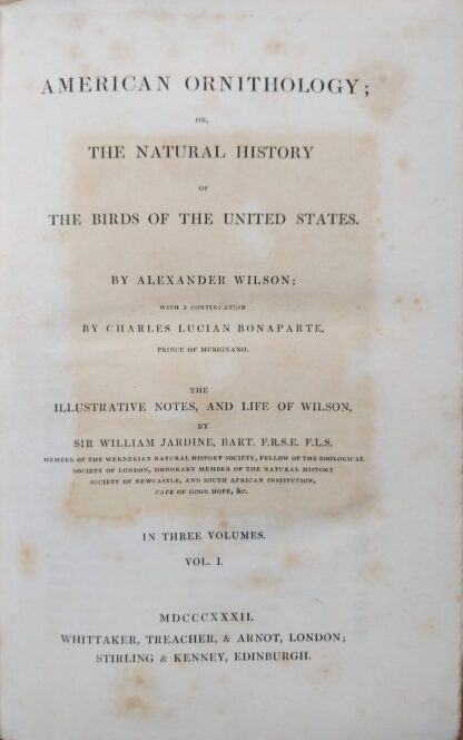 Title page from 1832 American Ornithology by Alexander Wilson